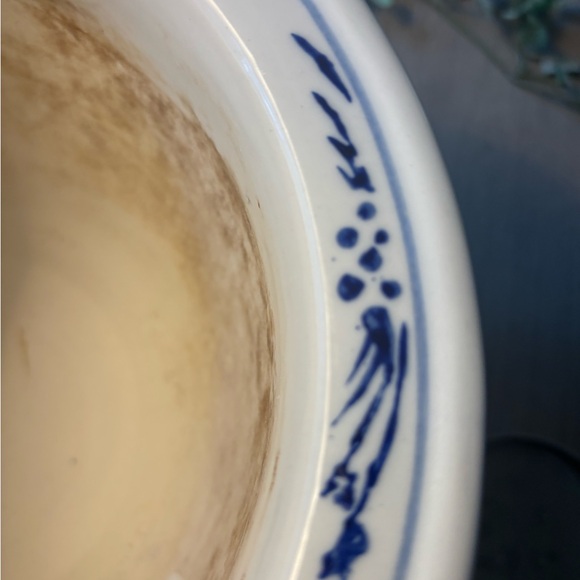 Blue and White Floral Vintage Chinese Ceramic Planter - Picture 5 of 10